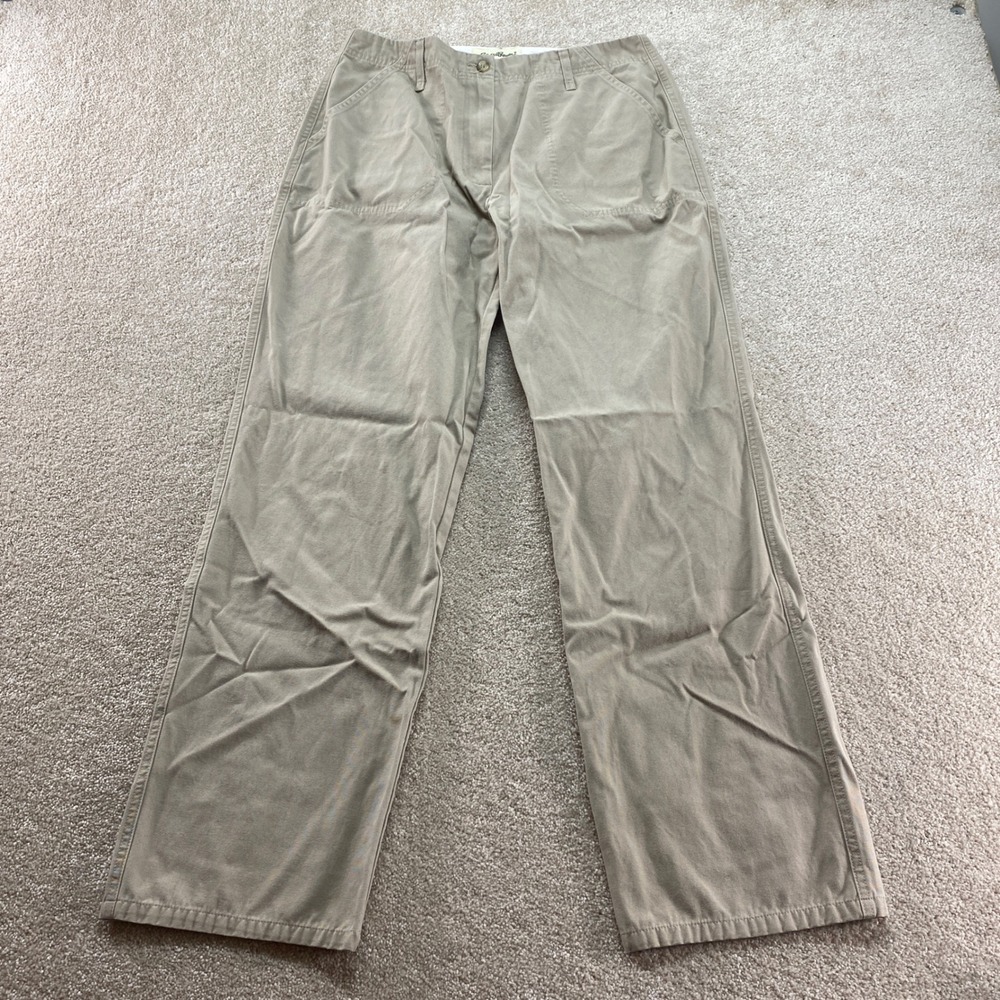 Eddie Bauer Straight Leg Pants Womens 8 Tan Khaki Cotton Outdoor Workwear